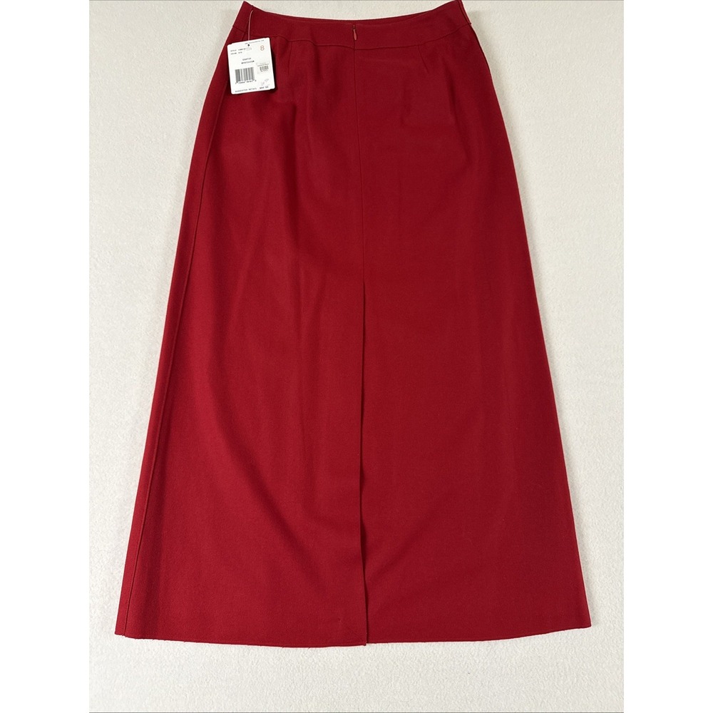 Vtg Liz Claiborne Wool Cashmere Blend Deep Red Skirt Heritage‎ Preppy Minimal 8 - Picture 5 of 9
